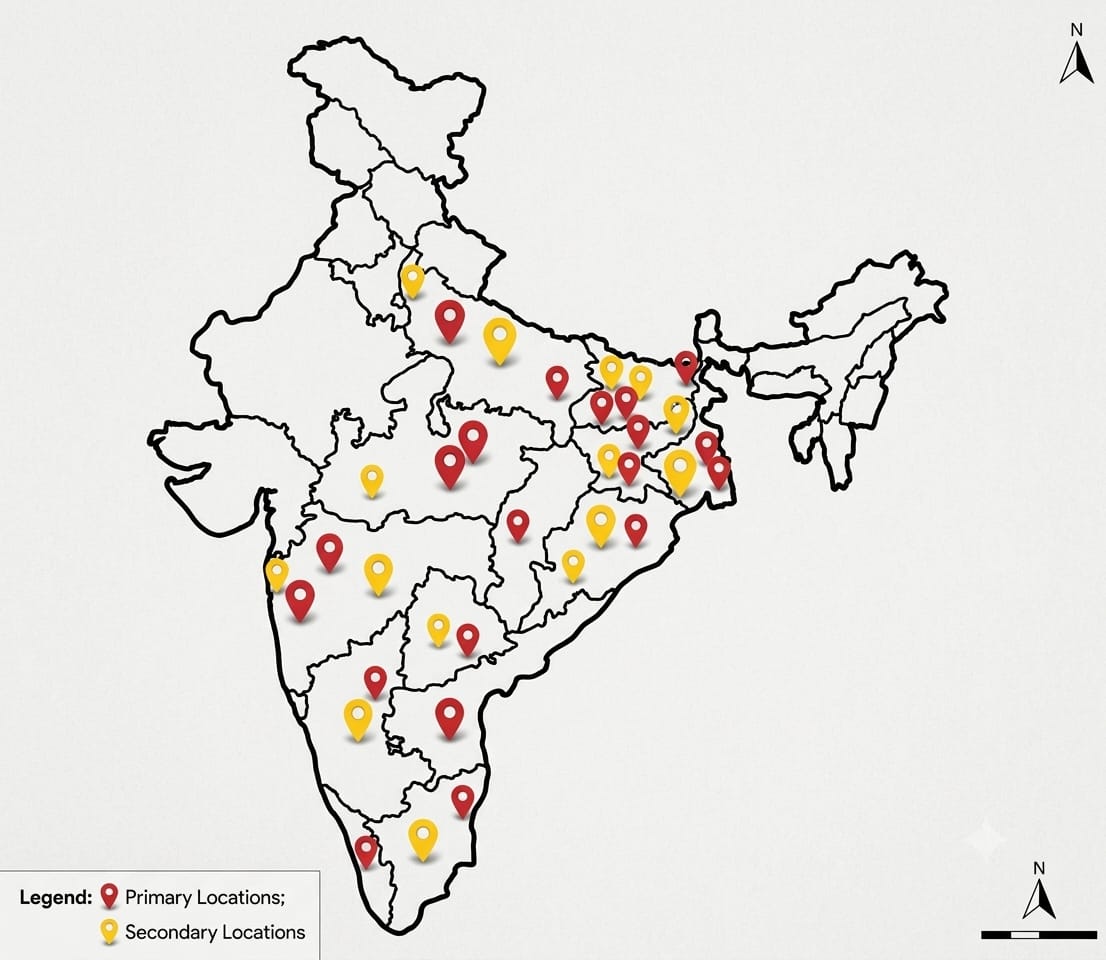 Exampay school network locations across India